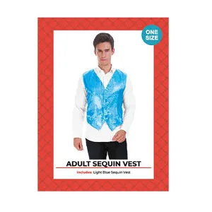 Adult Sequin Vest Light Blue