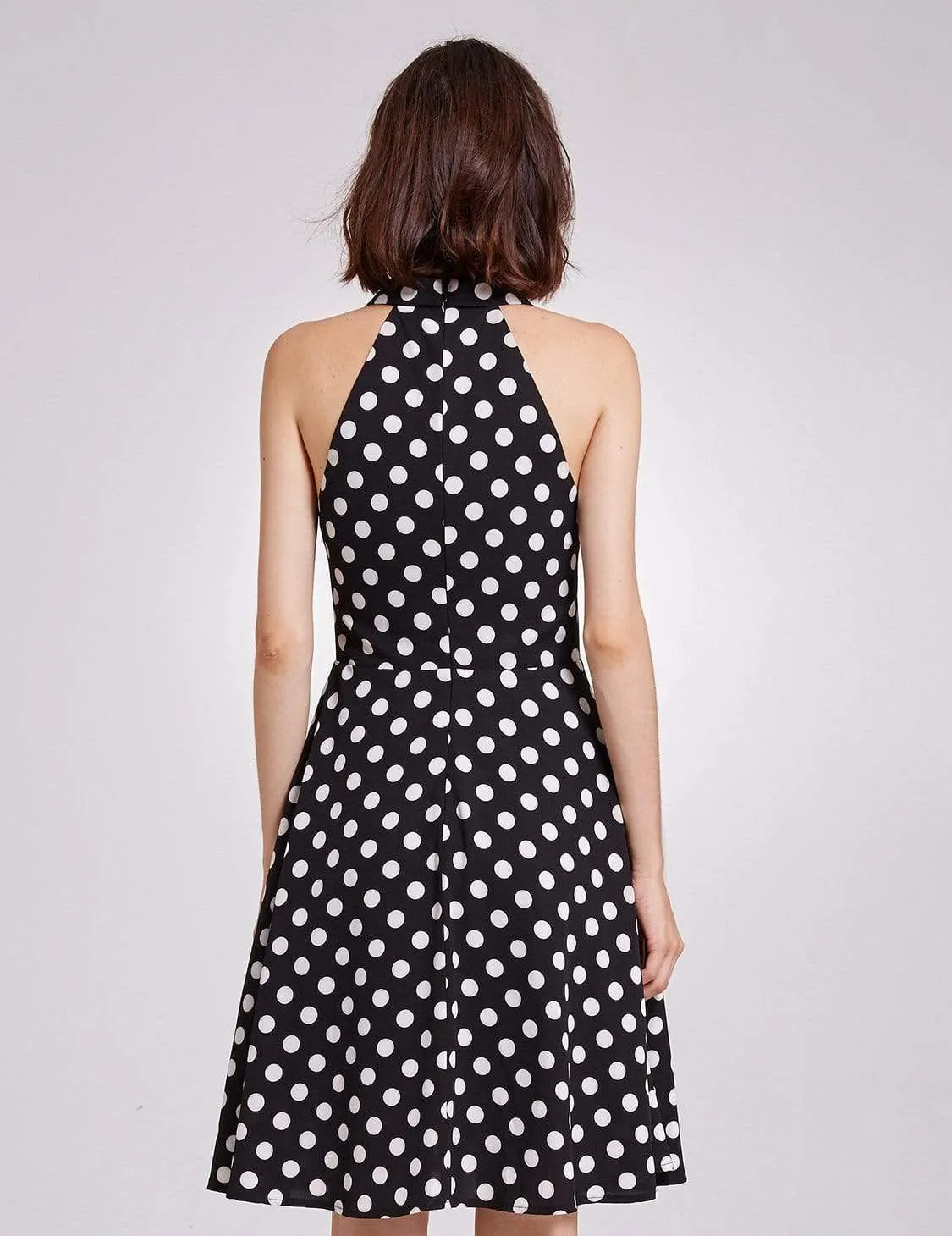 Alisa Pan V Neck Polka Dot Fit and Flare Dress