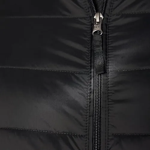 Amazon Essentials Men's Packable Lightweight Water-Resistant Puffer Jacket (Available in Big & Tall), Black, Large
