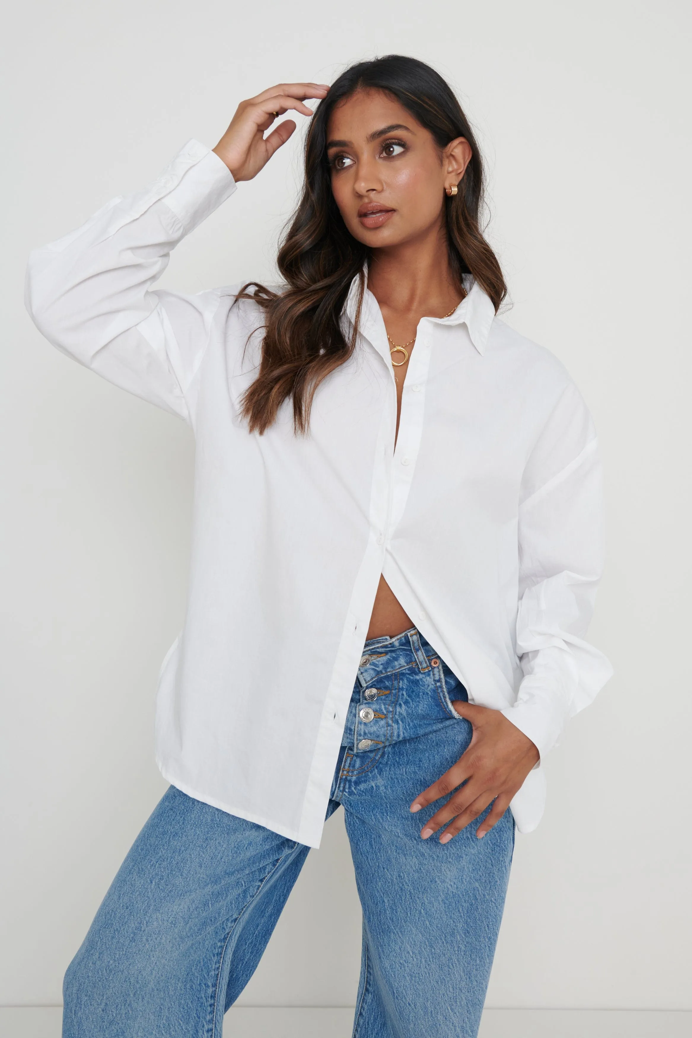 Ashlyn Poplin Shirt - White