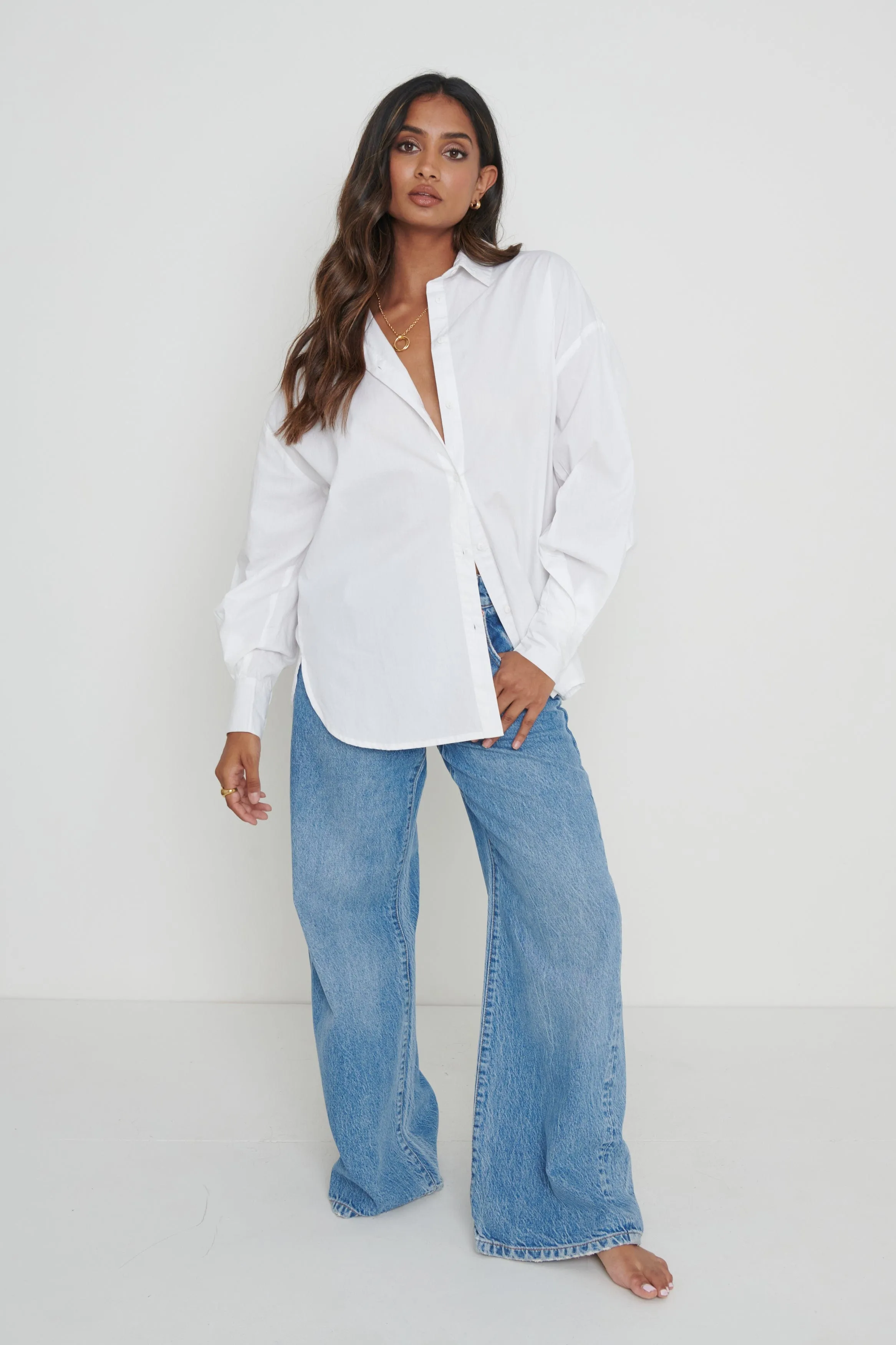 Ashlyn Poplin Shirt - White