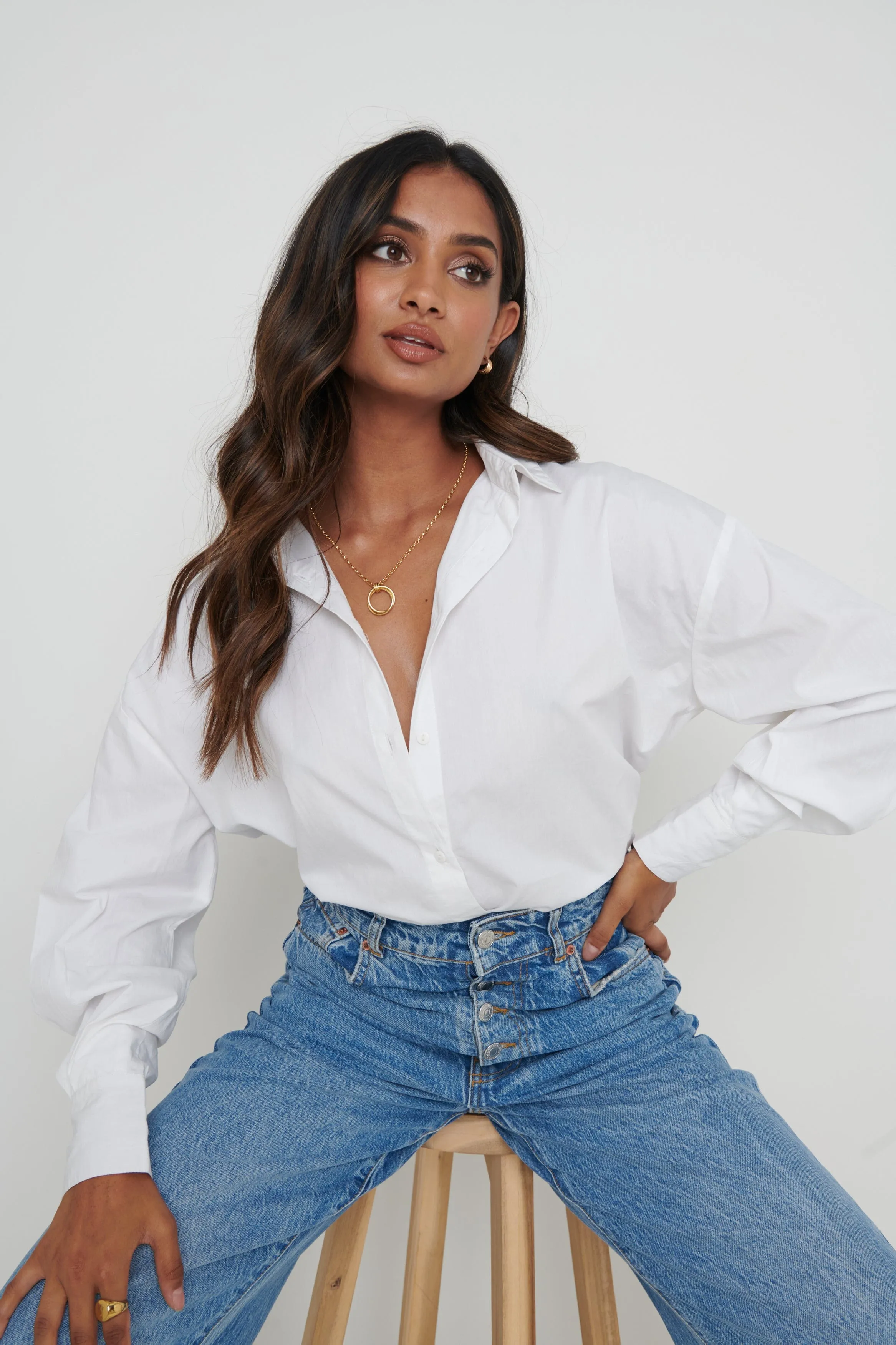 Ashlyn Poplin Shirt - White