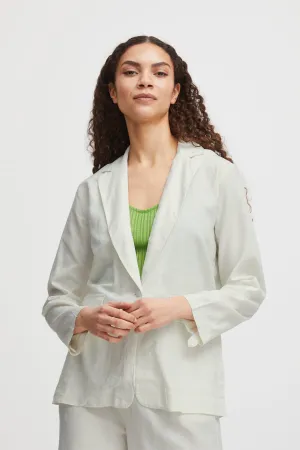 B Young Off White Linen Mix Blazer