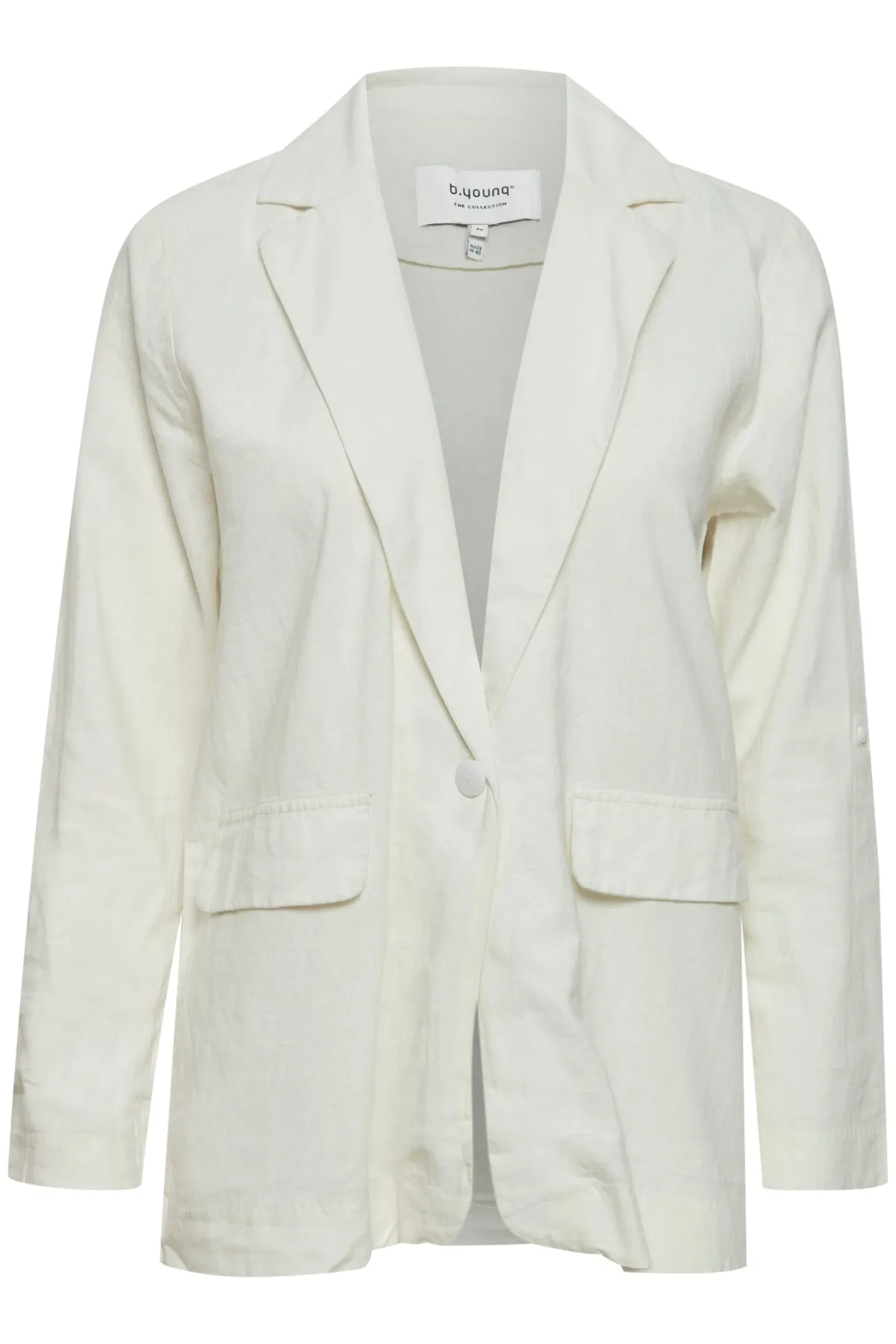 B Young Off White Linen Mix Blazer