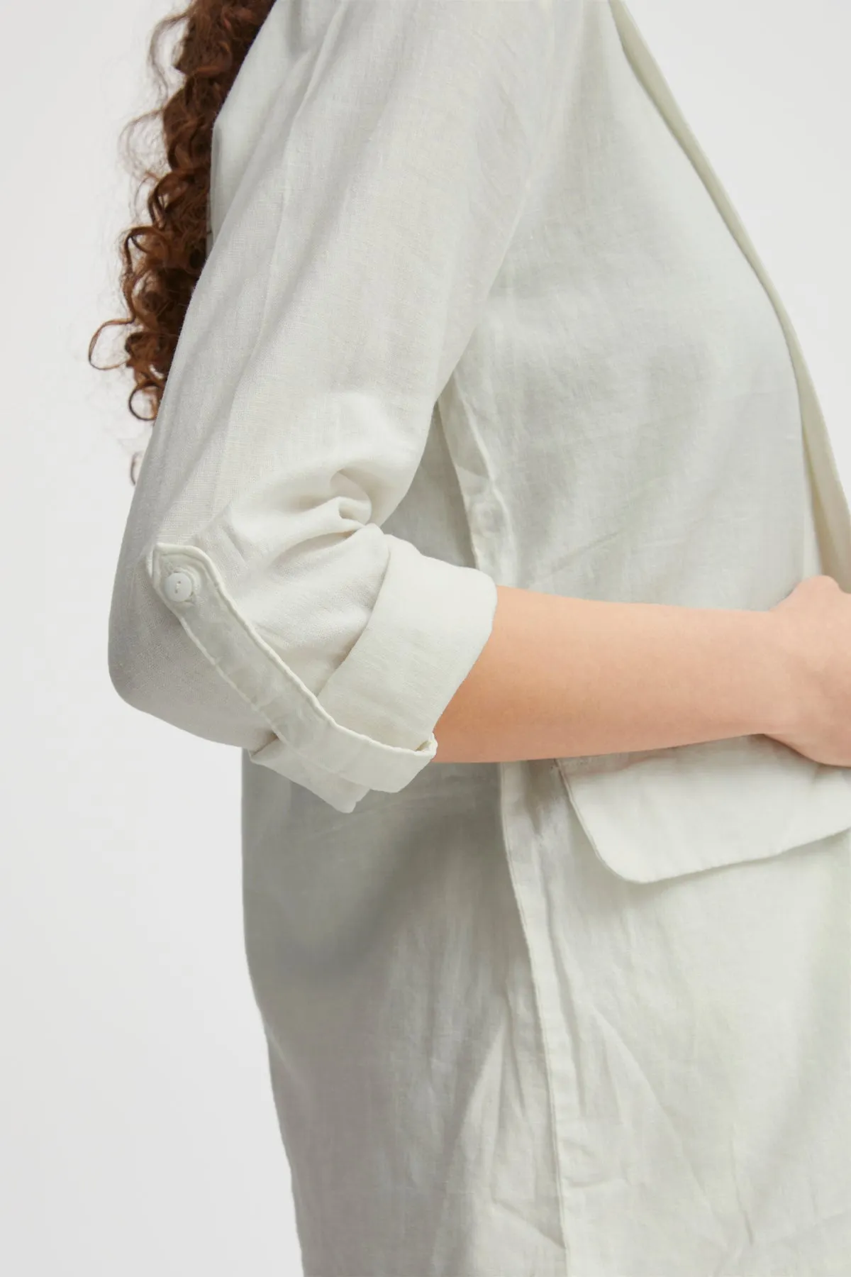 B Young Off White Linen Mix Blazer