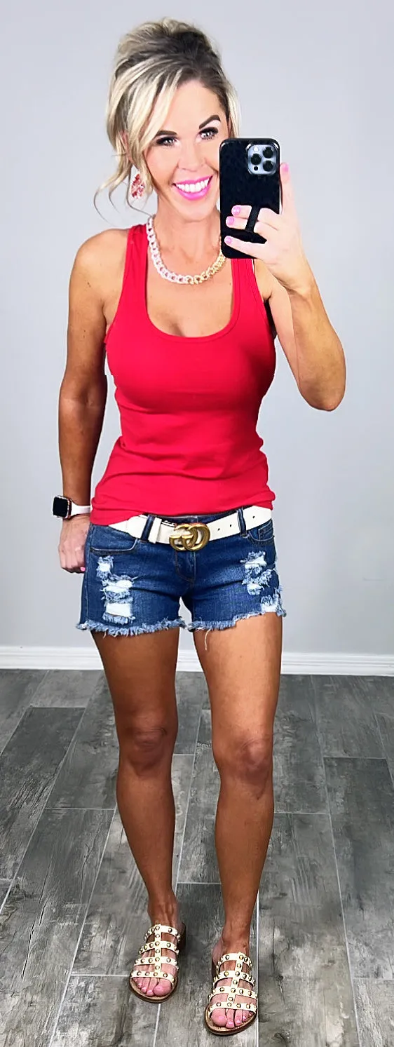 Basic Racerback Tank - Red