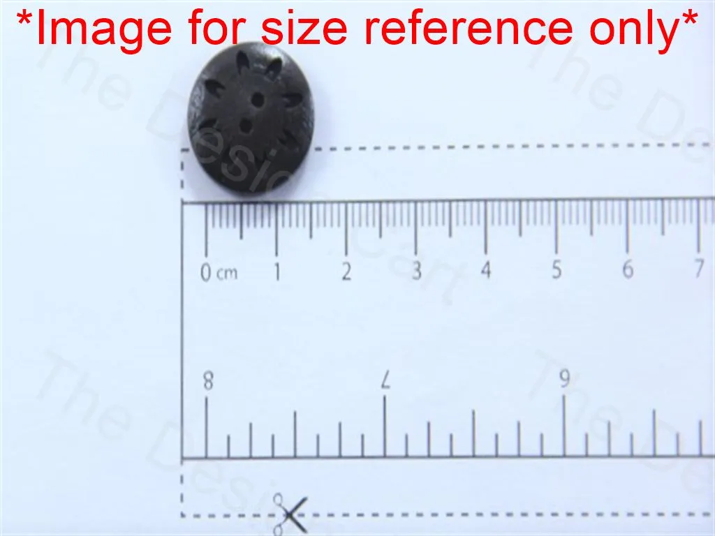Black Round Suface Star Design Carved Wooden Buttons