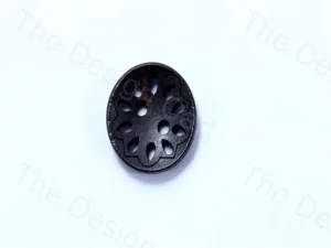 Black Round Suface Star Design Carved Wooden Buttons