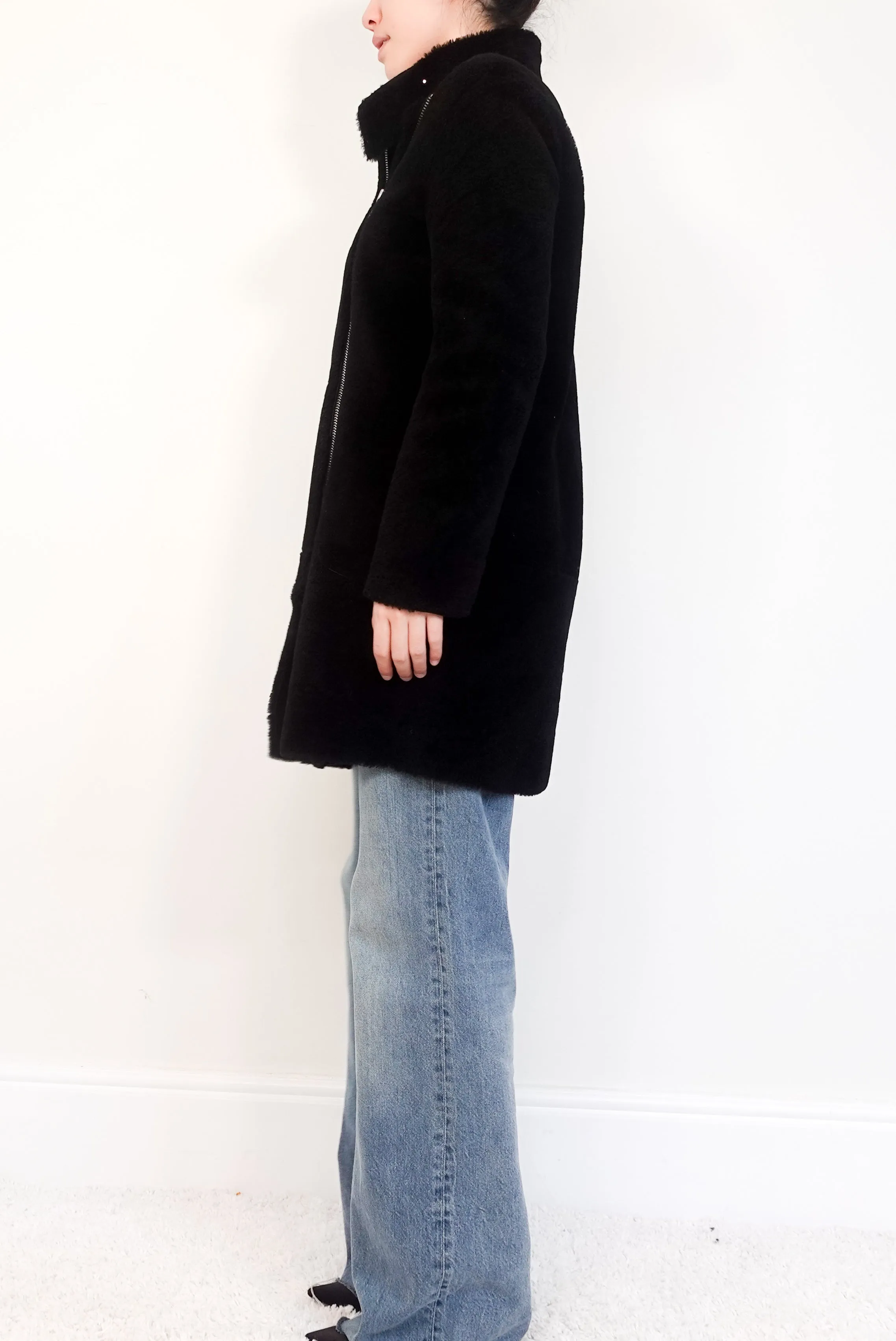 Black Shearling Coat RRP £500