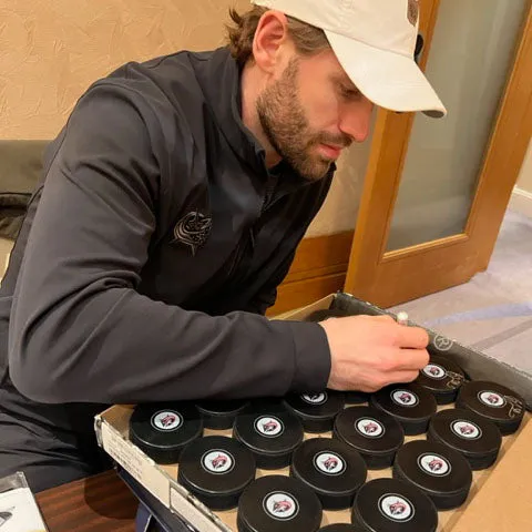 Boone Jenner Autographed 2011 NHL Draft Puck w/"37th Pick"