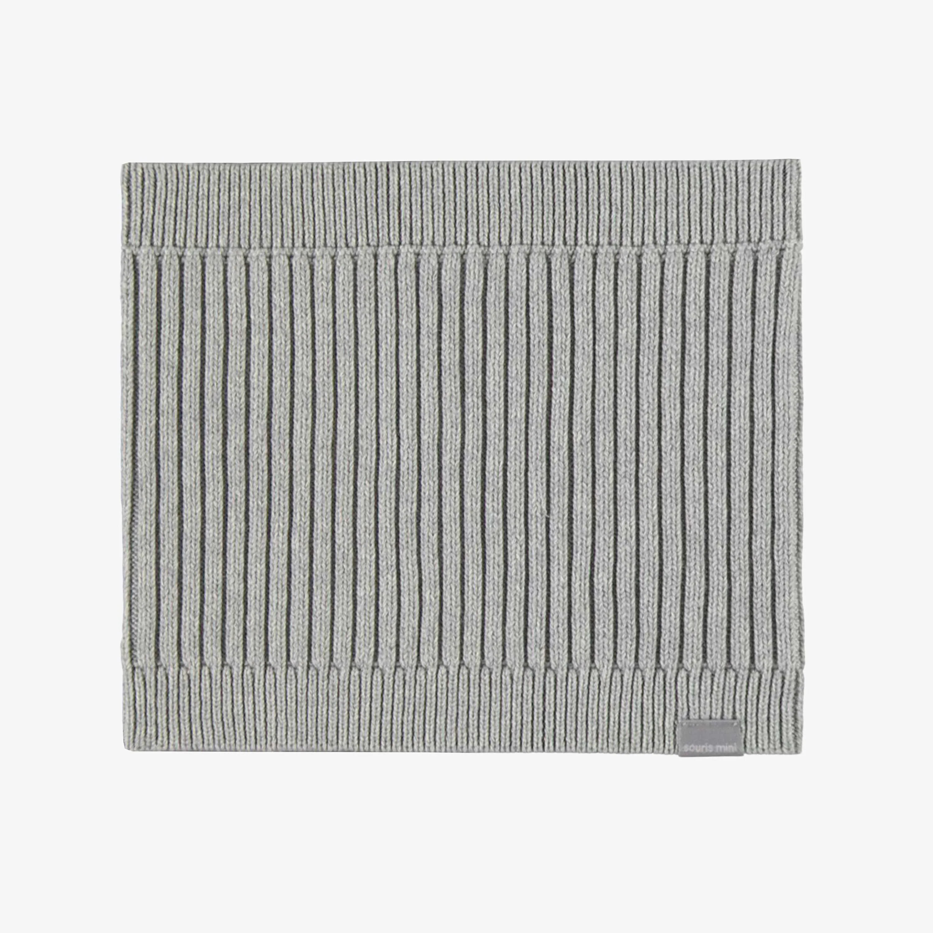Cache-cou en tricot gris, enfant || Gray knitted neck warmer, child