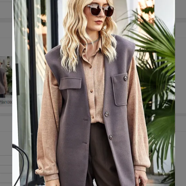 Casual V Neck Wholesale Vests Fashion Wholesale Women'S Apparel