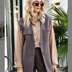 Casual V Neck Wholesale Vests Fashion Wholesale Women'S Apparel