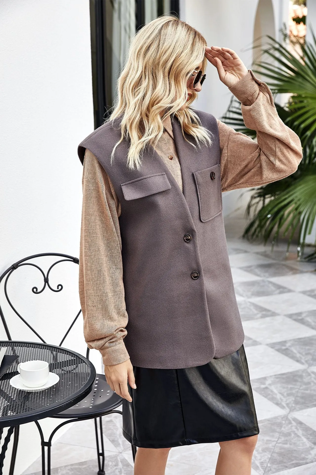 Casual V Neck Wholesale Vests Fashion Wholesale Women'S Apparel