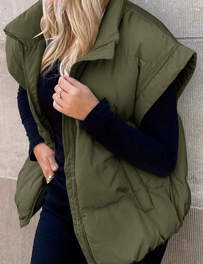 Charlotte™ - Warm Soft Puffer Plain Short Sleeve Jacket