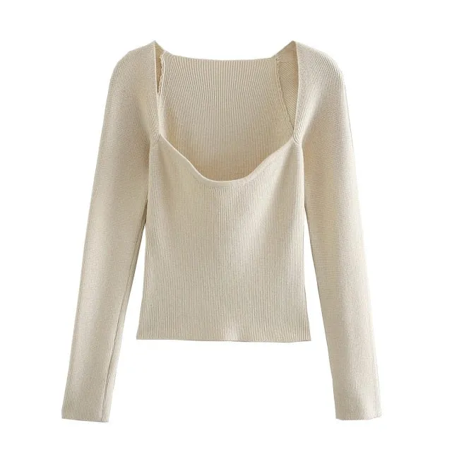 Chic Lady Casual Knitwear Basic Pullover Top Women Winter Za Woman