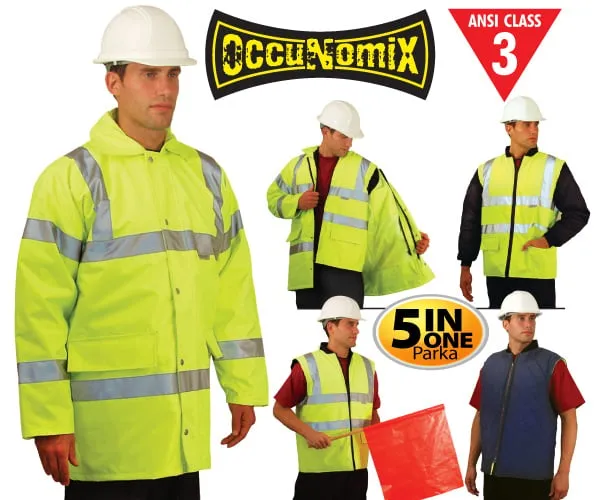 Class 3 Premium 5-In-1 Parka - Lime - 5XL