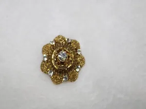 Golden Flowers Stone Work Acrylic Buttons