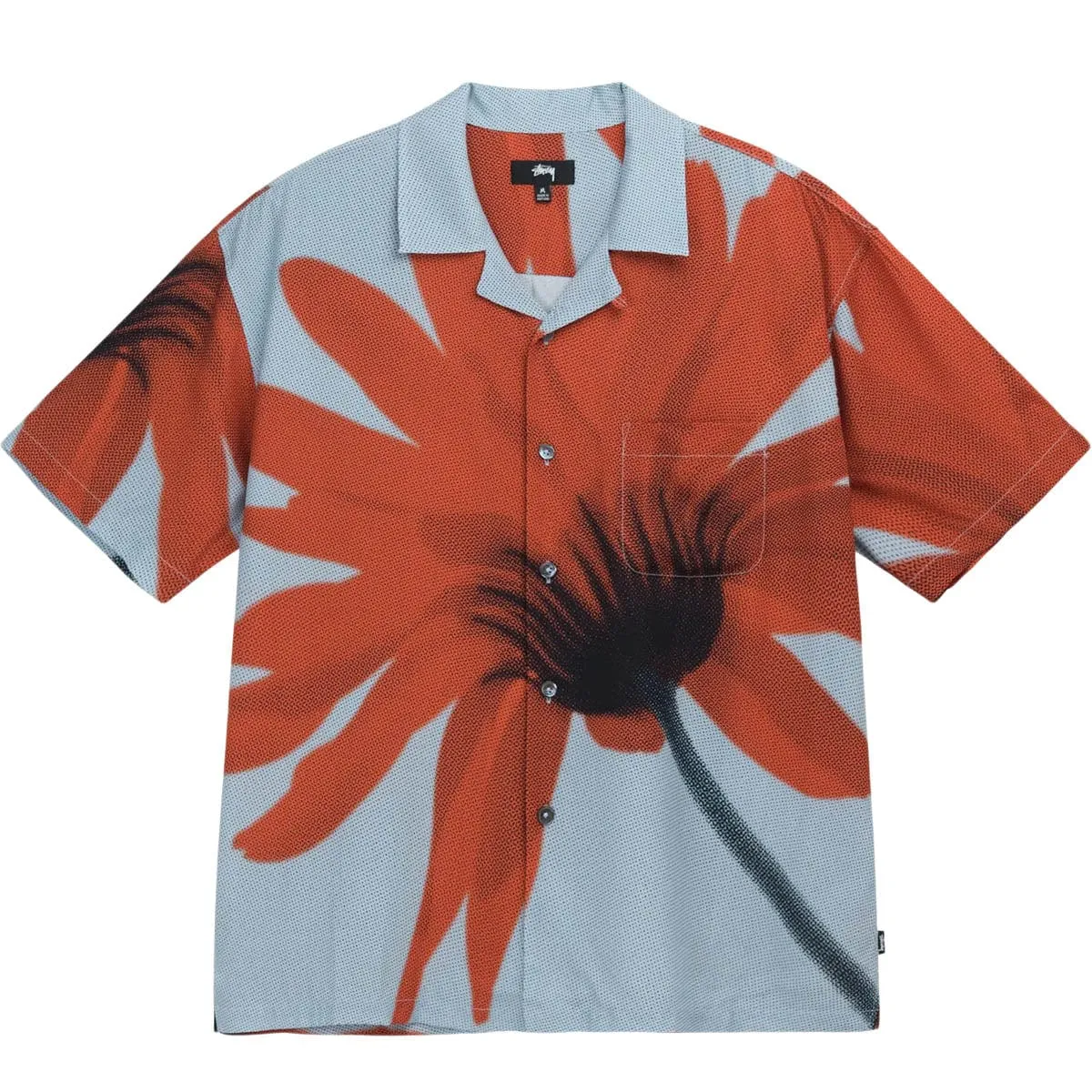 HALFTONE FLOWER SHIRT LIGHT BLUE