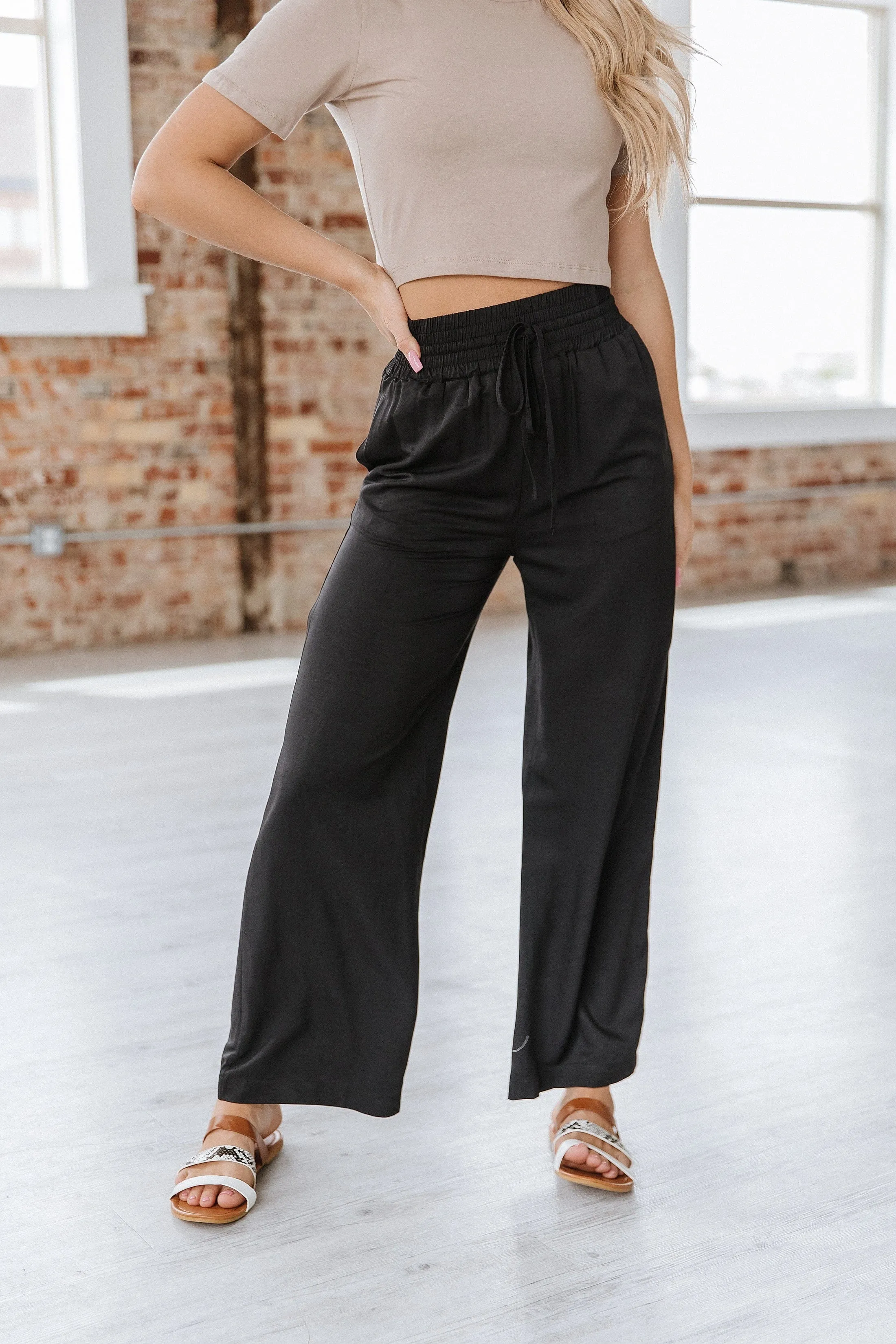 Heidi Drawstring Wide Leg Pant