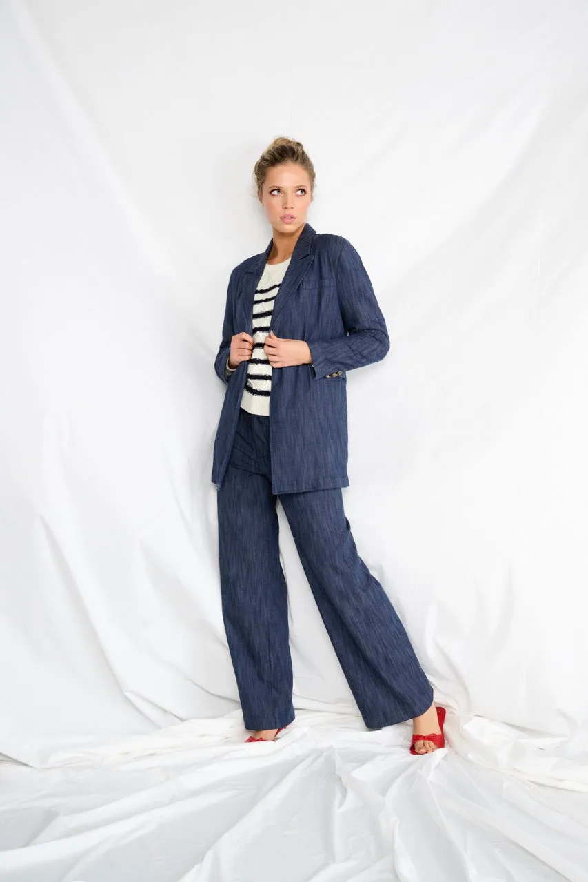 K-design - Blazer in jeans look (A734Dark blue jeans)