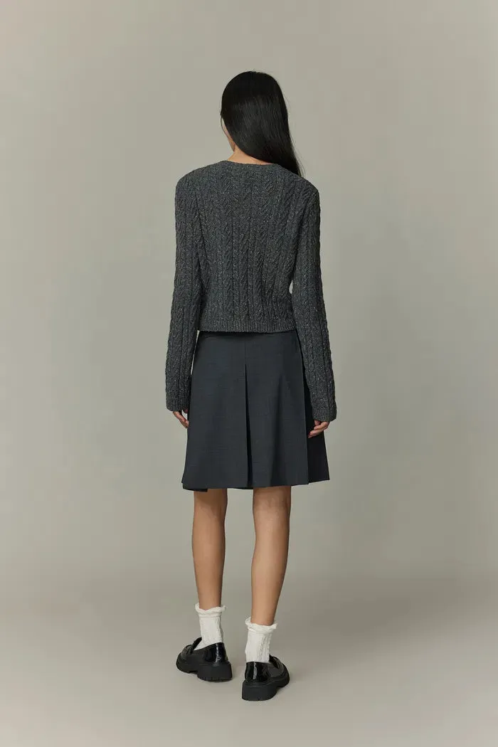 Kaia Laced Cardigan in Contrast Dotted Yarn Knit