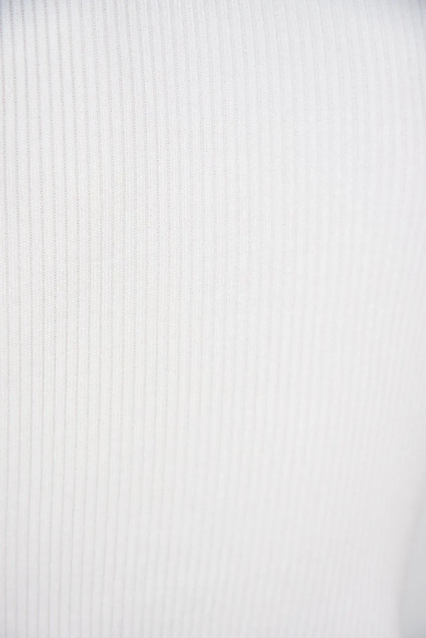 Katie Long Sleeve Ribbed Crop Top - White