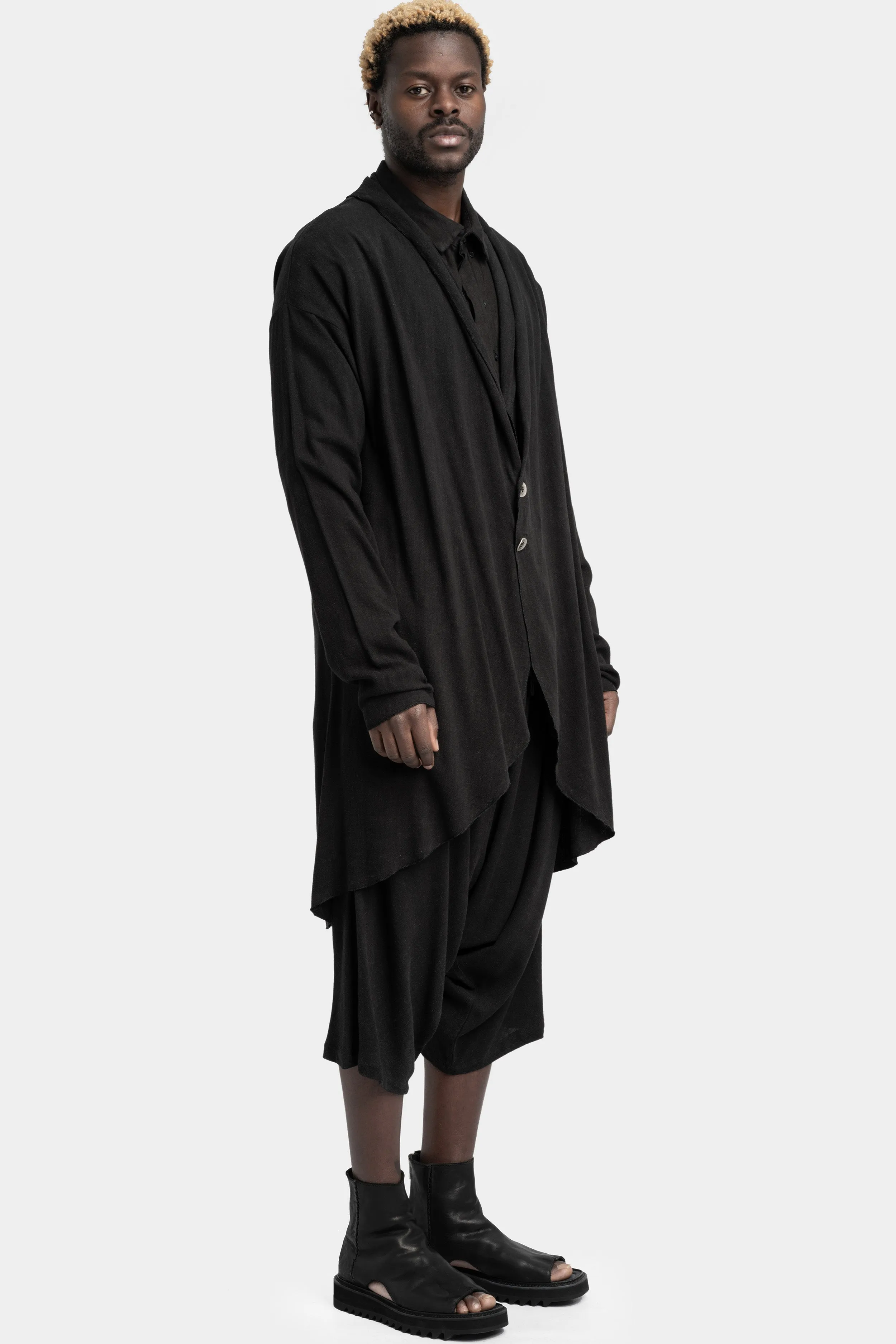Long linen blend cardigan