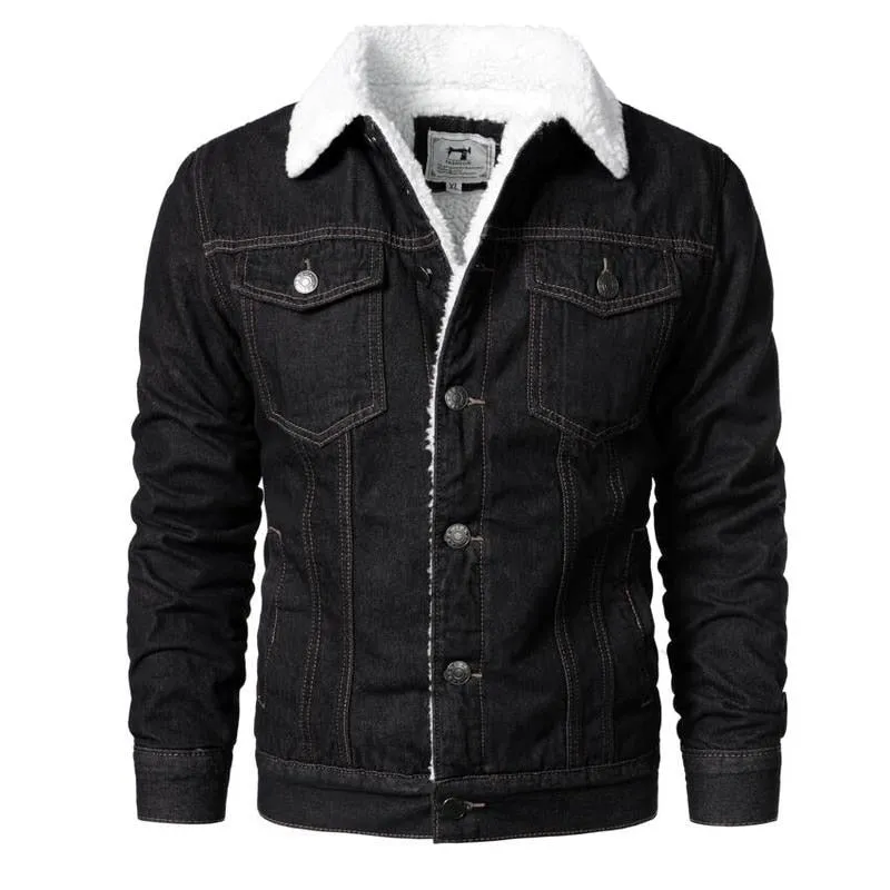 Men Light Blue Denim Jackets, High Quality Cotton, Warm Coats XS-6XL.