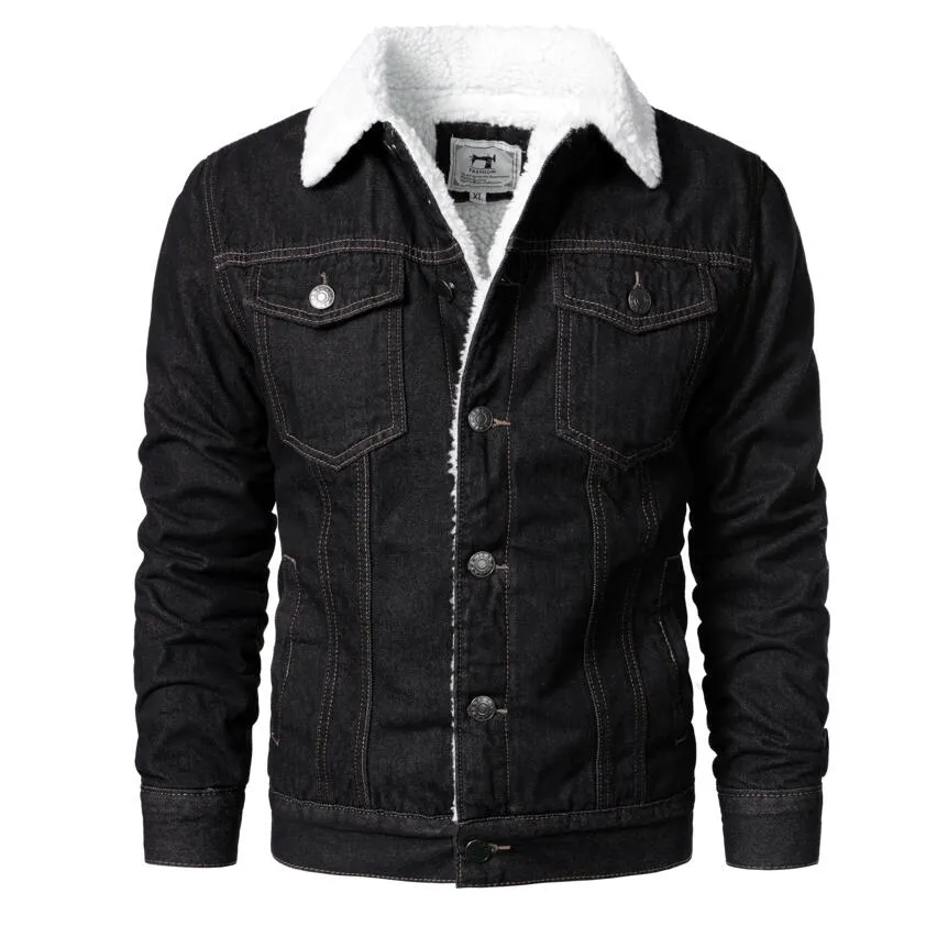 Men Light Blue Denim Jackets, High Quality Cotton, Warm Coats XS-6XL.