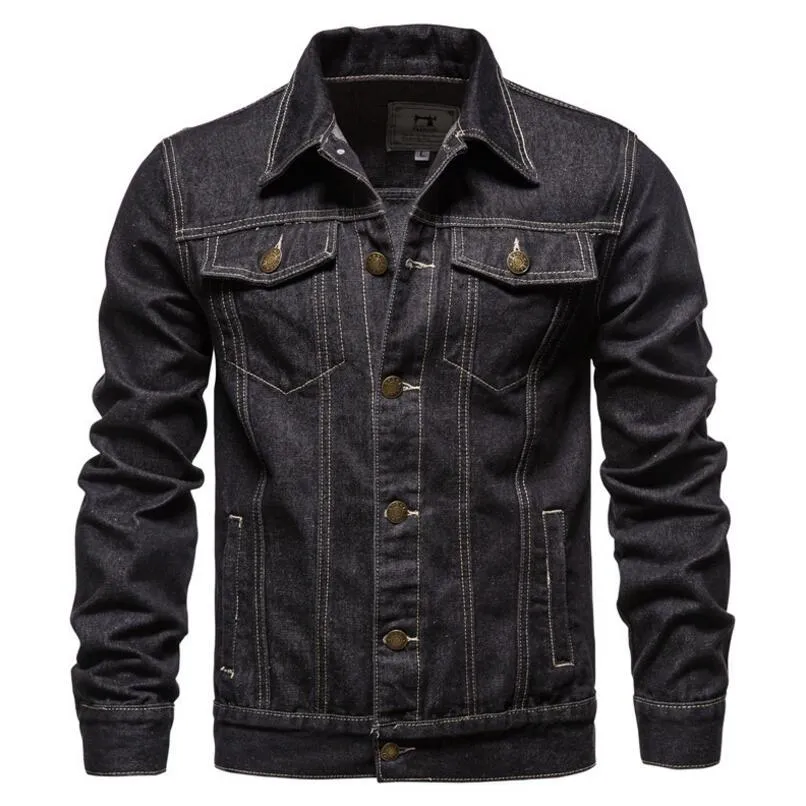 Men Light Blue Denim Jackets, High Quality Cotton, Warm Coats XS-6XL.