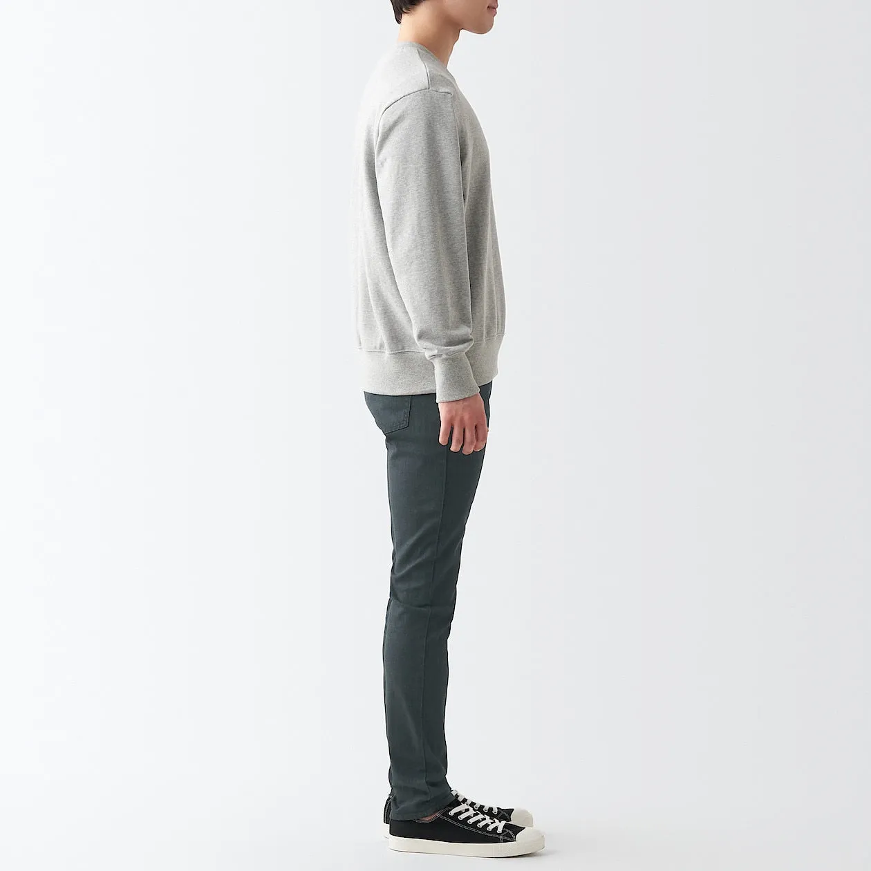 Men's Super Stretch Denim Skinny Pants Charcoal Gray (L 32inch / 82cm)