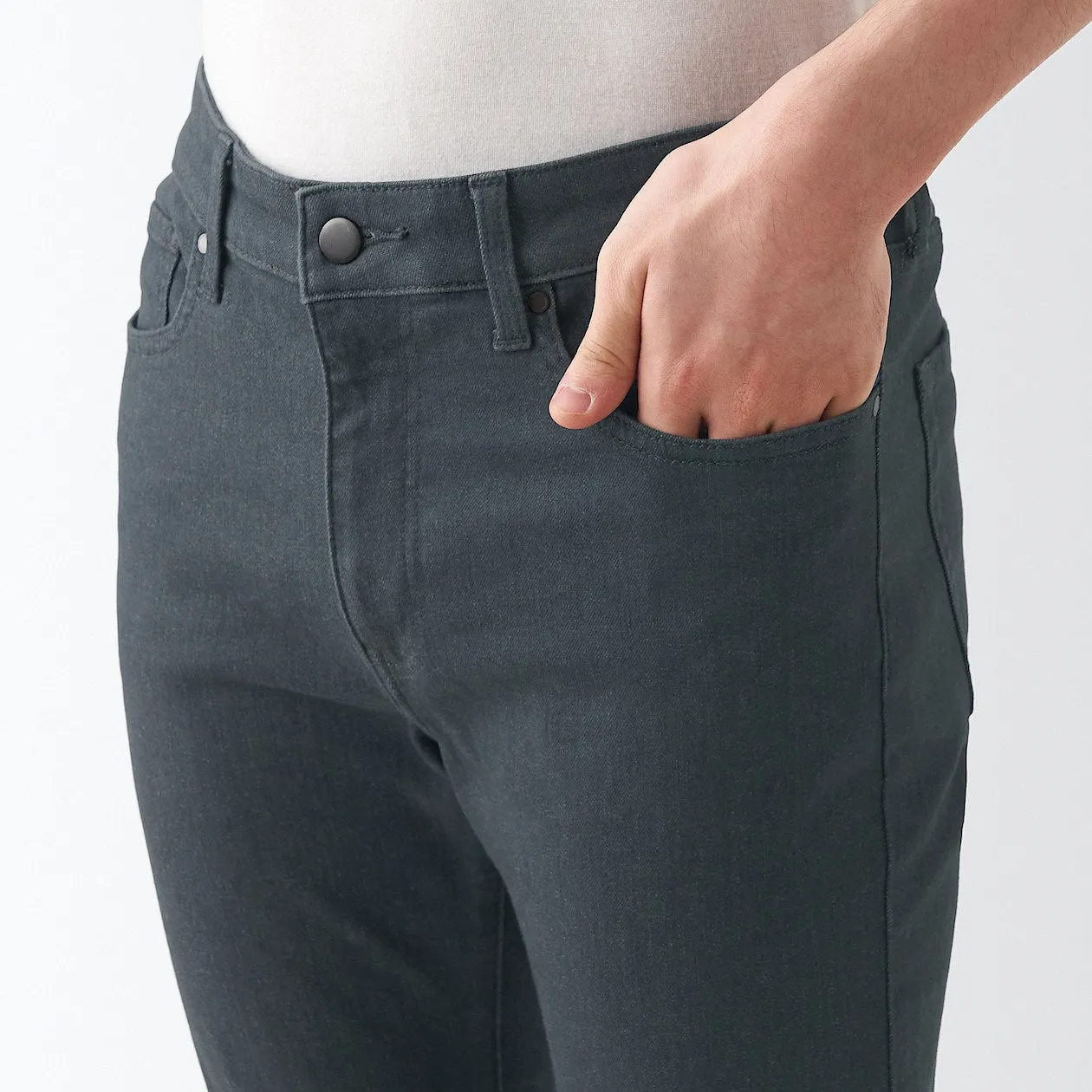 Men's Super Stretch Denim Skinny Pants Charcoal Gray (L 32inch / 82cm)