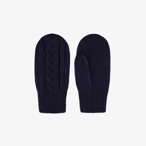 Mitaines marine en tricot, enfant || Navy mittens in knit, child