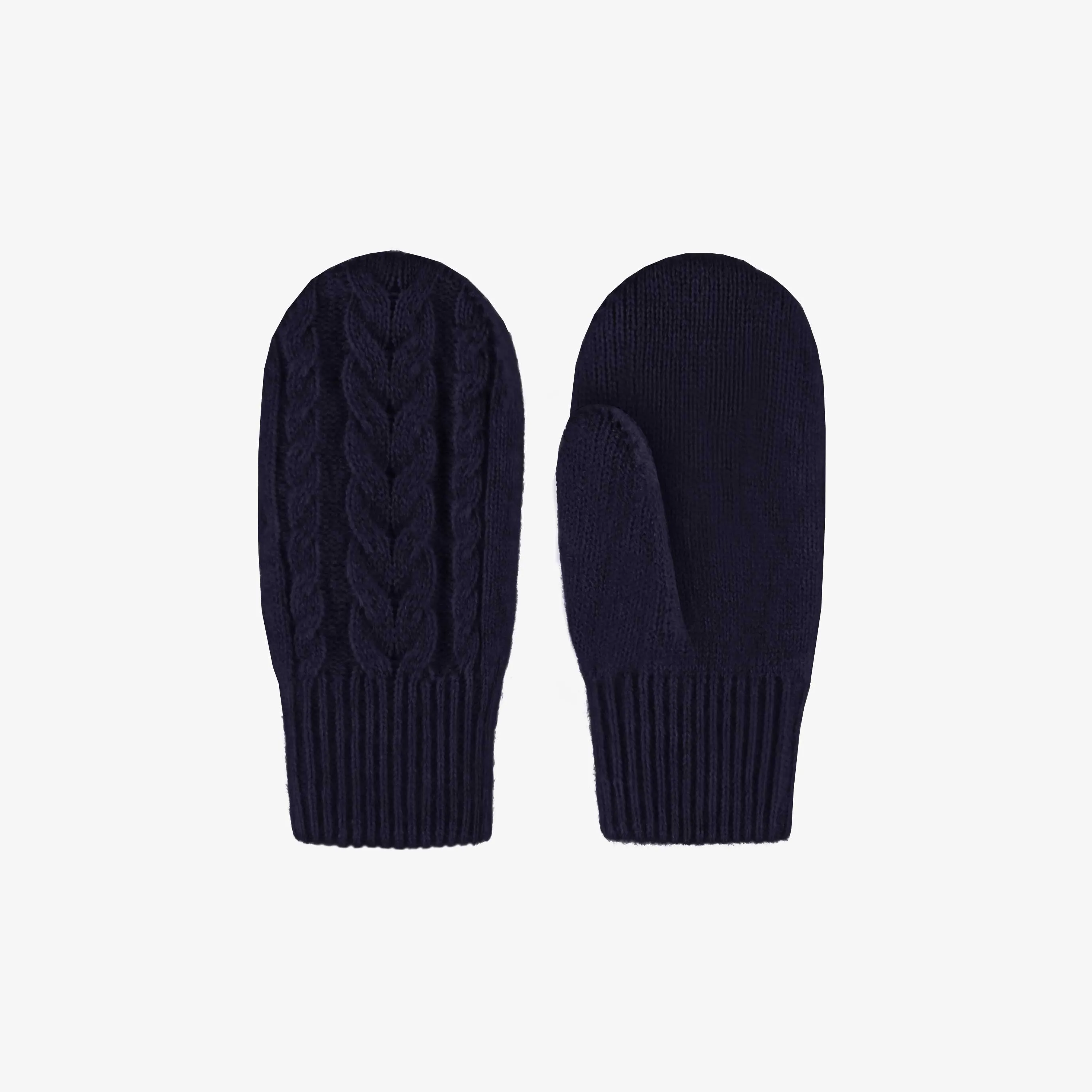 Mitaines marine en tricot, enfant || Navy mittens in knit, child