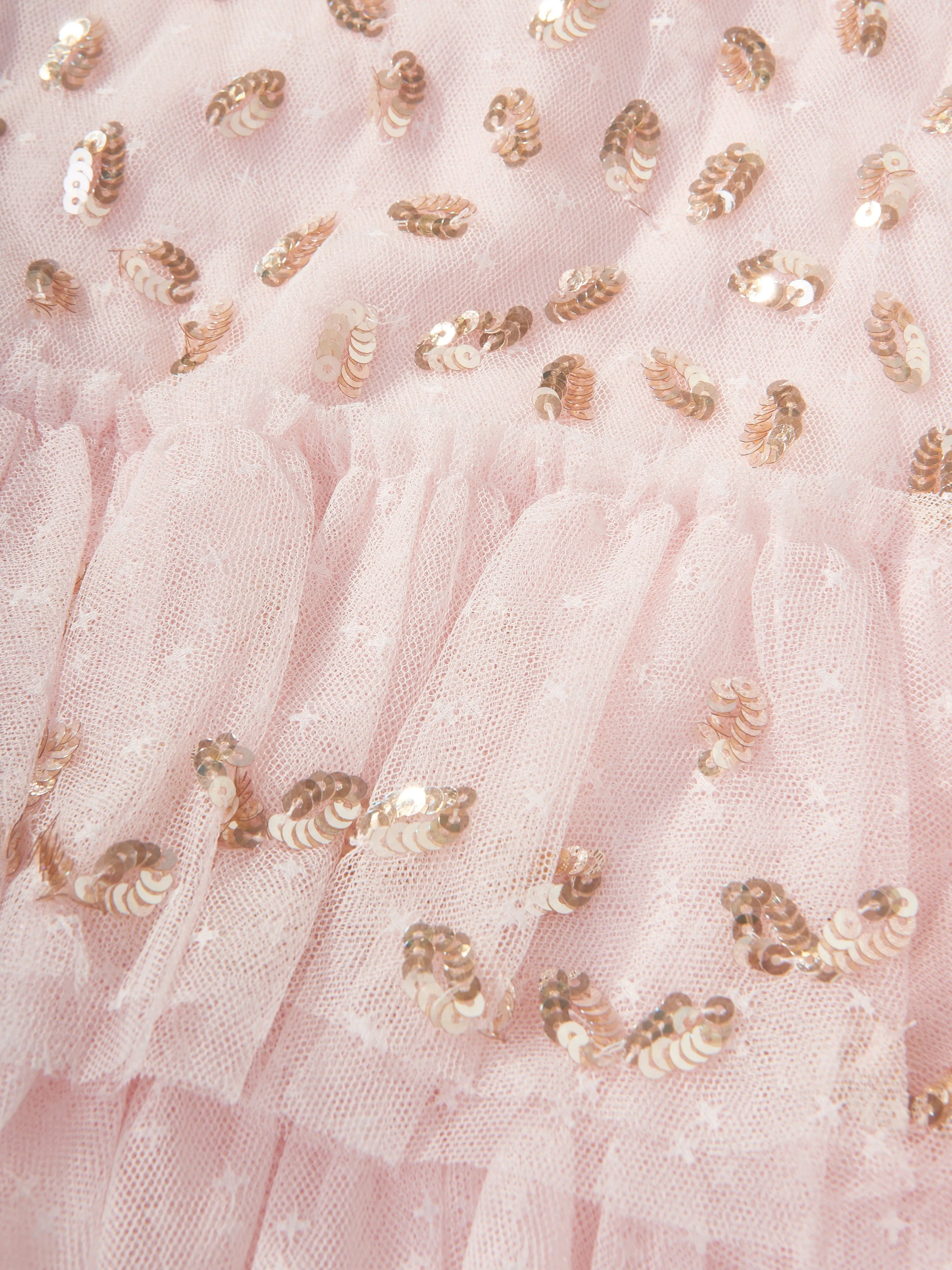 Needle & Thread Girls Autumn Leaves Dress in Pink