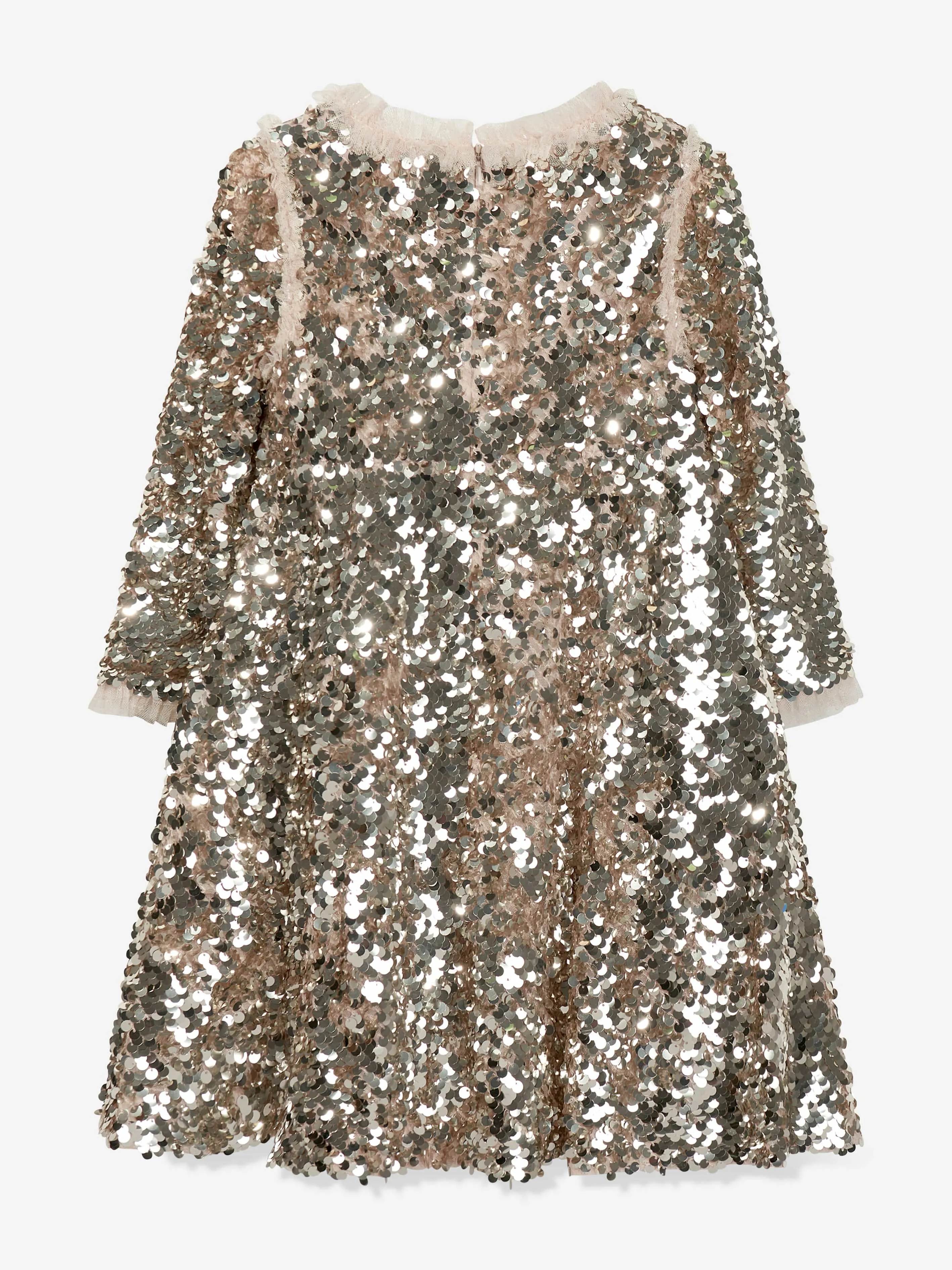 Needle & Thread Girls Hallie Sequin Dress in Silver