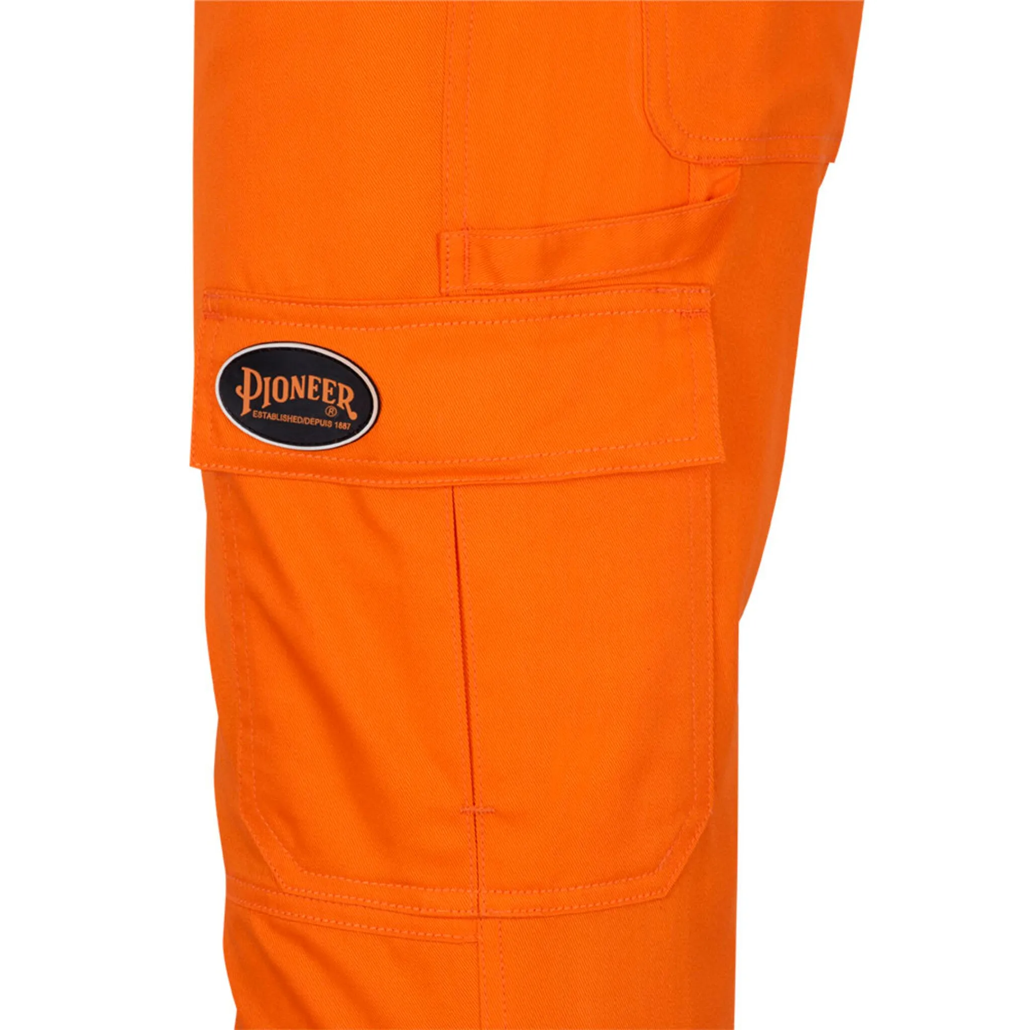 Pioneer Women's Safety Cargo Pants, Durable Cotton Blend, Hi-Vis Reflective Accents, Multi-Pocket Utility Design, Lightweight Workwear | Sizes XS-4XL