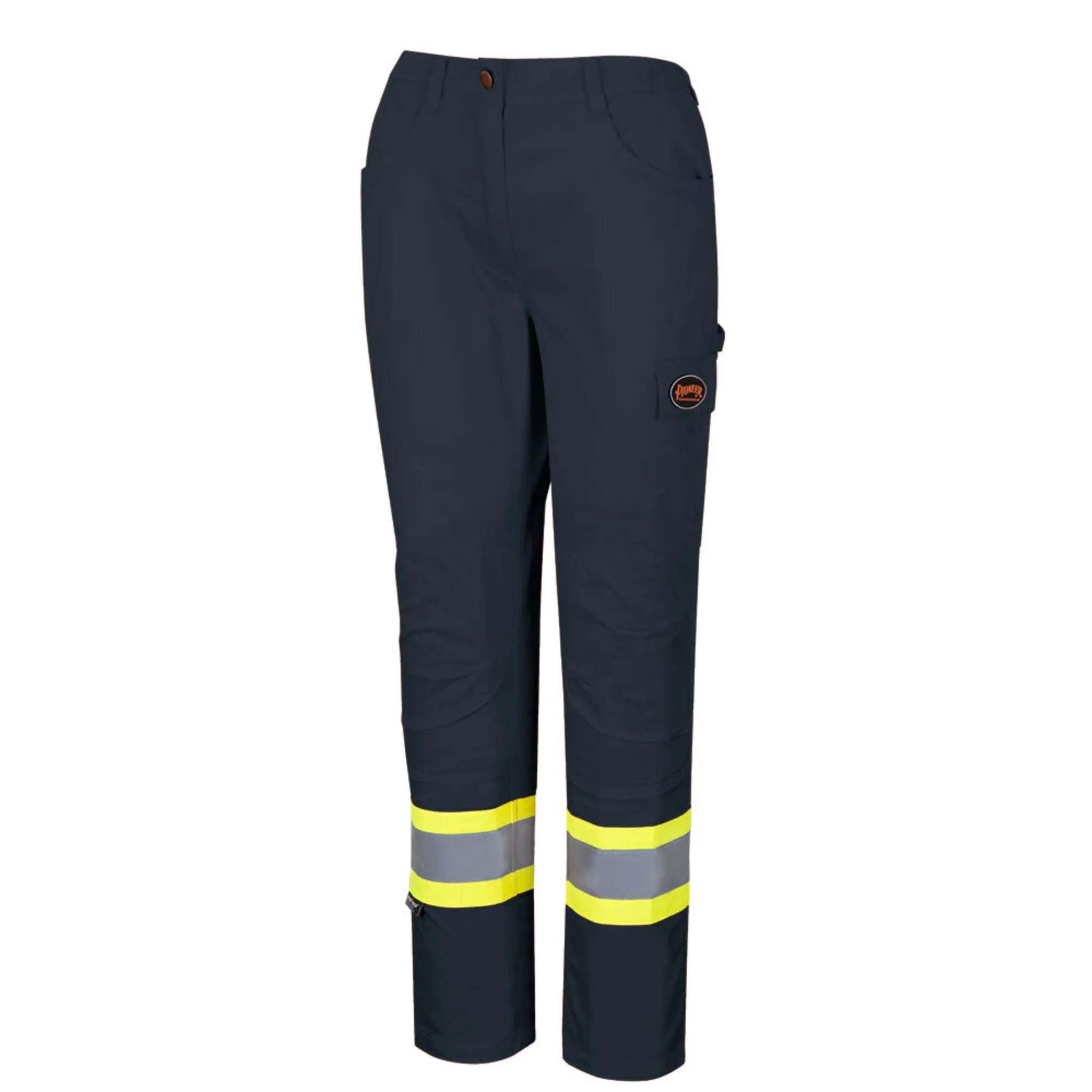 Pioneer Women's Safety Cargo Pants, Durable Cotton Blend, Hi-Vis Reflective Accents, Multi-Pocket Utility Design, Lightweight Workwear | Sizes XS-4XL