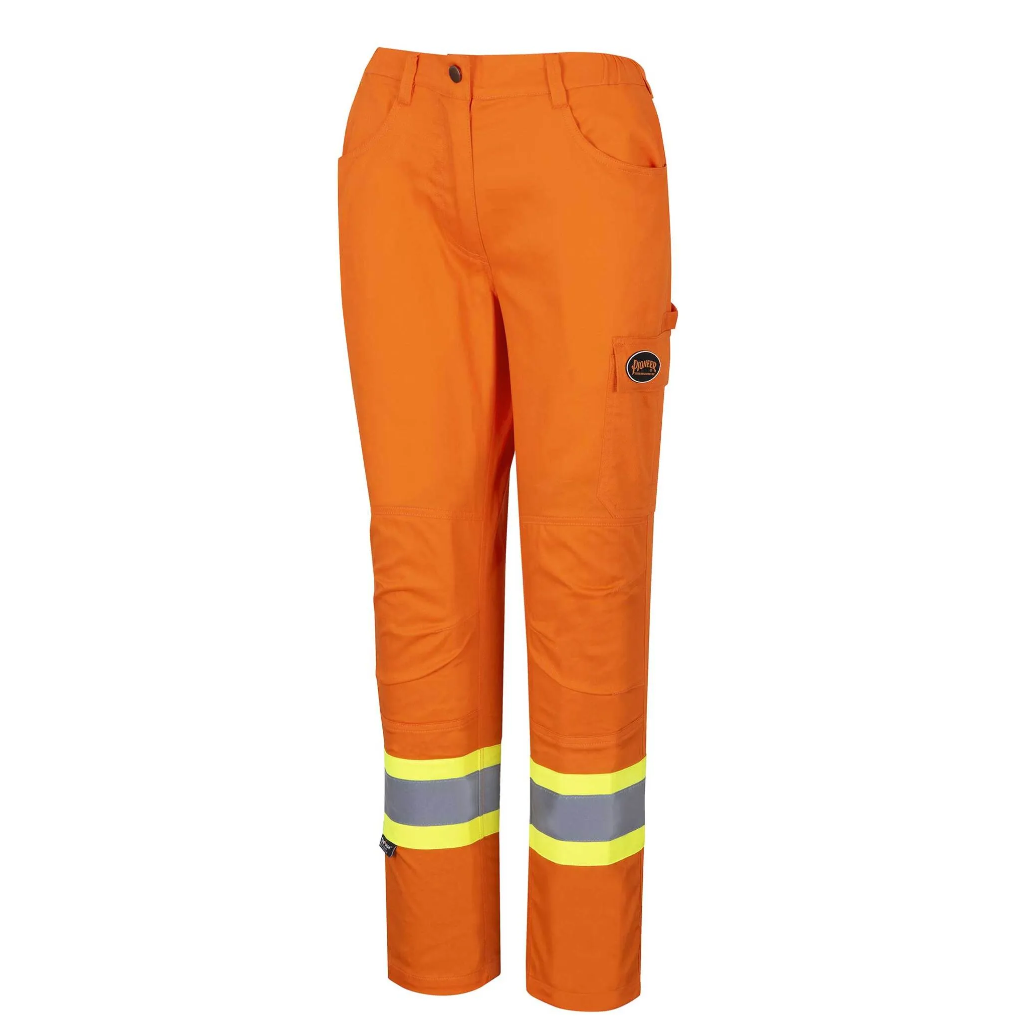 Pioneer Women's Safety Cargo Pants, Durable Cotton Blend, Hi-Vis Reflective Accents, Multi-Pocket Utility Design, Lightweight Workwear | Sizes XS-4XL