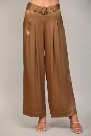 Pleated Front Detail Wide Leg Pant