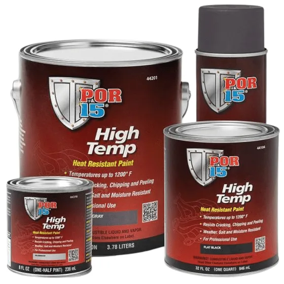 POR-15® 44118 Flat Black High Temperature Paint, 15 oz Aerosol