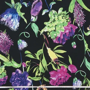 Printed Faille Fabric, Bright Floral- Width 145cm