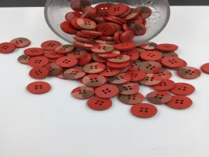 Red Designer 4 Hole Wooden Buttons