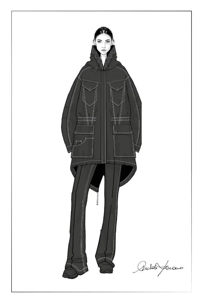 Romsdals White Goose Down Two Piece Parka Jacket in Water Repellent Cotton Blend