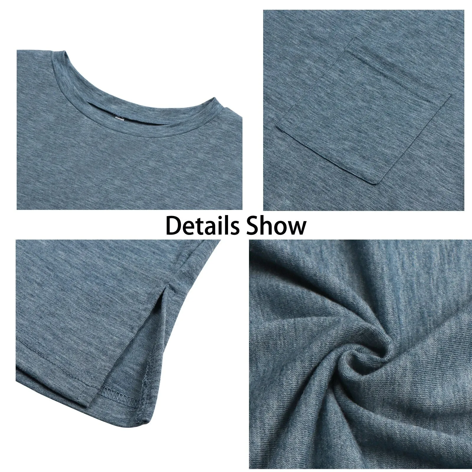 Rosvigor Women T Shirts Cap Sleeve Casual Tops for Women Summer Tee with Pocket