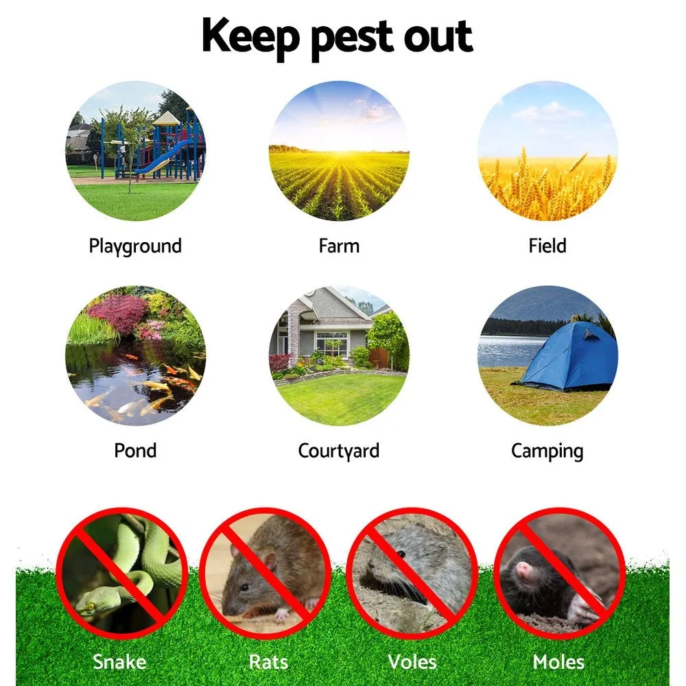 Set of 4 Solar LED Snake Repeller Pulse Plus Ultrasonic Pest Rodent Repellent