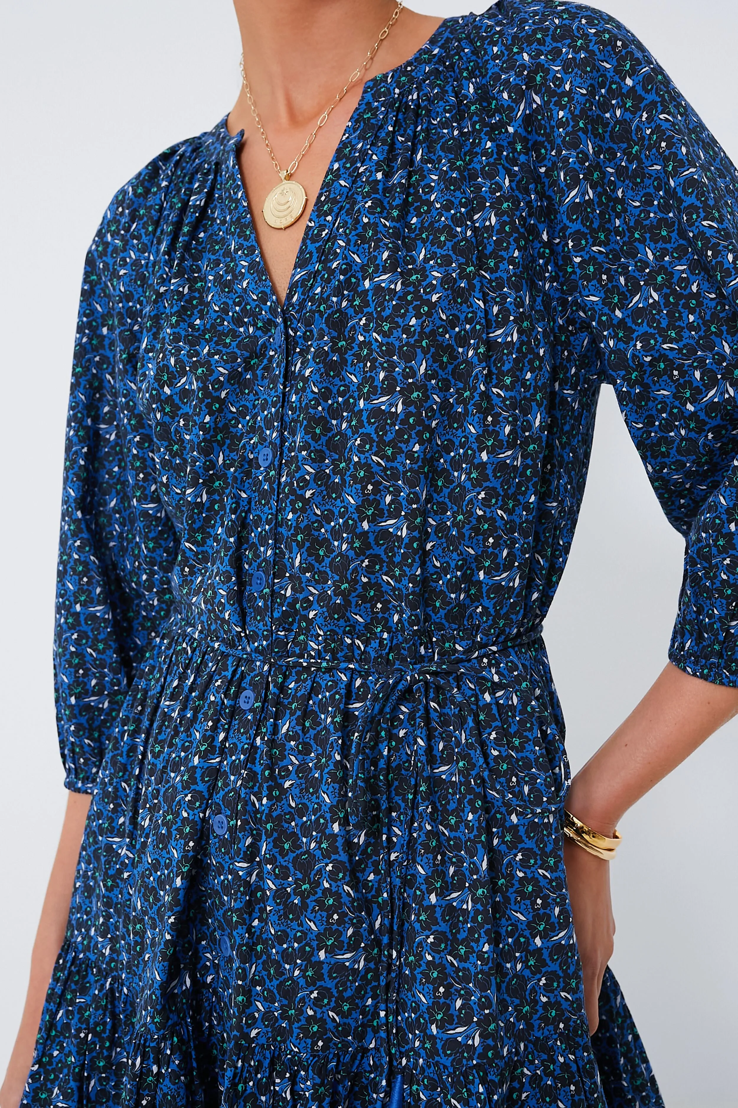 Spagliato Floral Blue Mini Mitte Dress