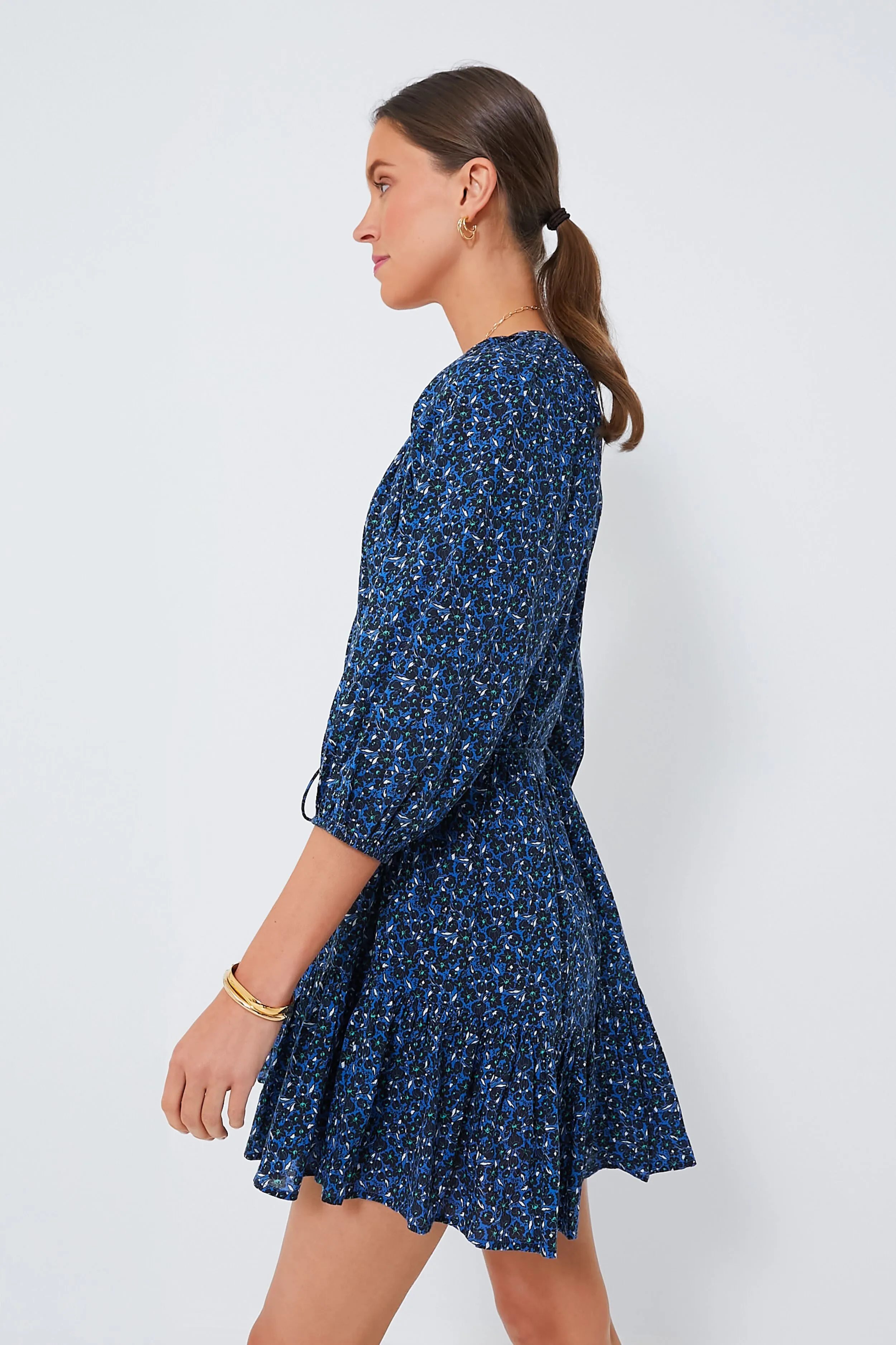 Spagliato Floral Blue Mini Mitte Dress
