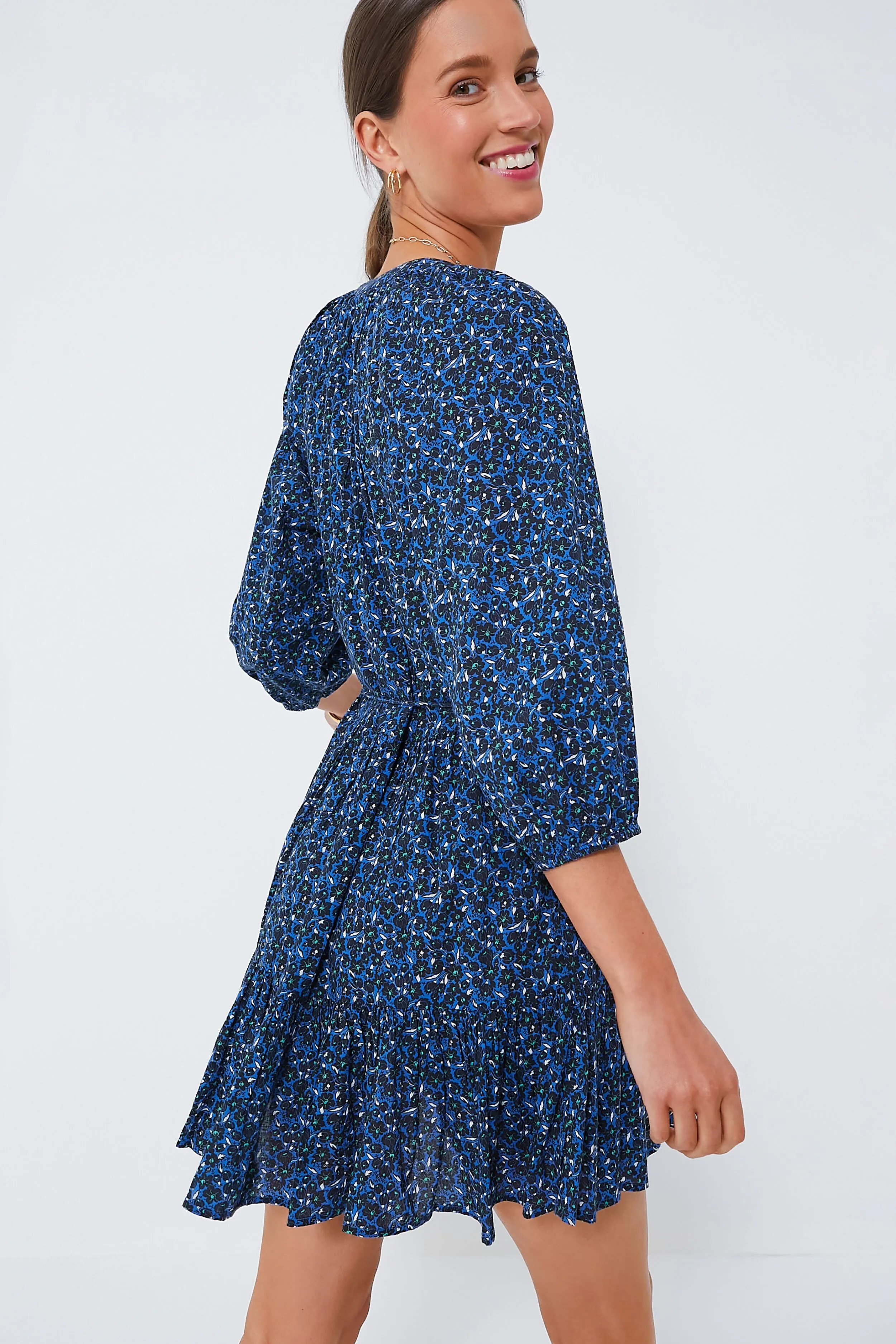 Spagliato Floral Blue Mini Mitte Dress